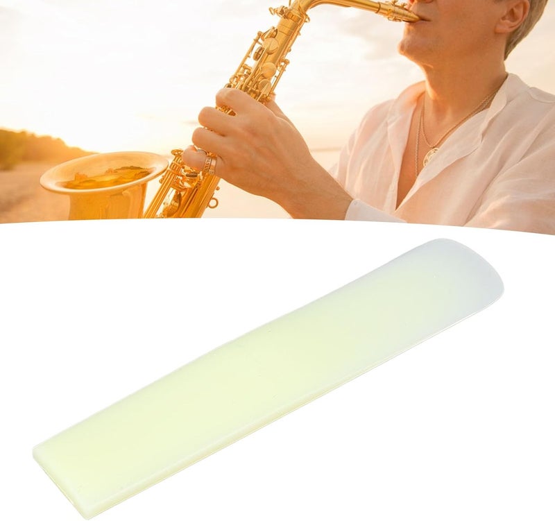 NOENNULL Saxophone Reeds Set, 5Pcs Tenor Saxophone Reeds 2.5 Bb Resin Tenor Sax Reeds with Plastic Box for Beginners Professionals (Yellow) - Image 5